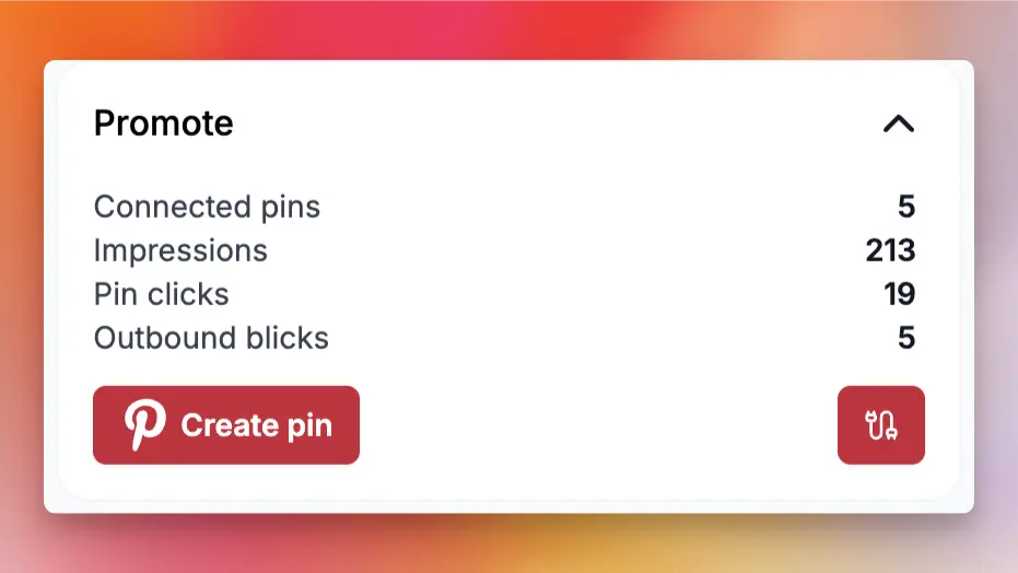 Create pins directly from your listing editor